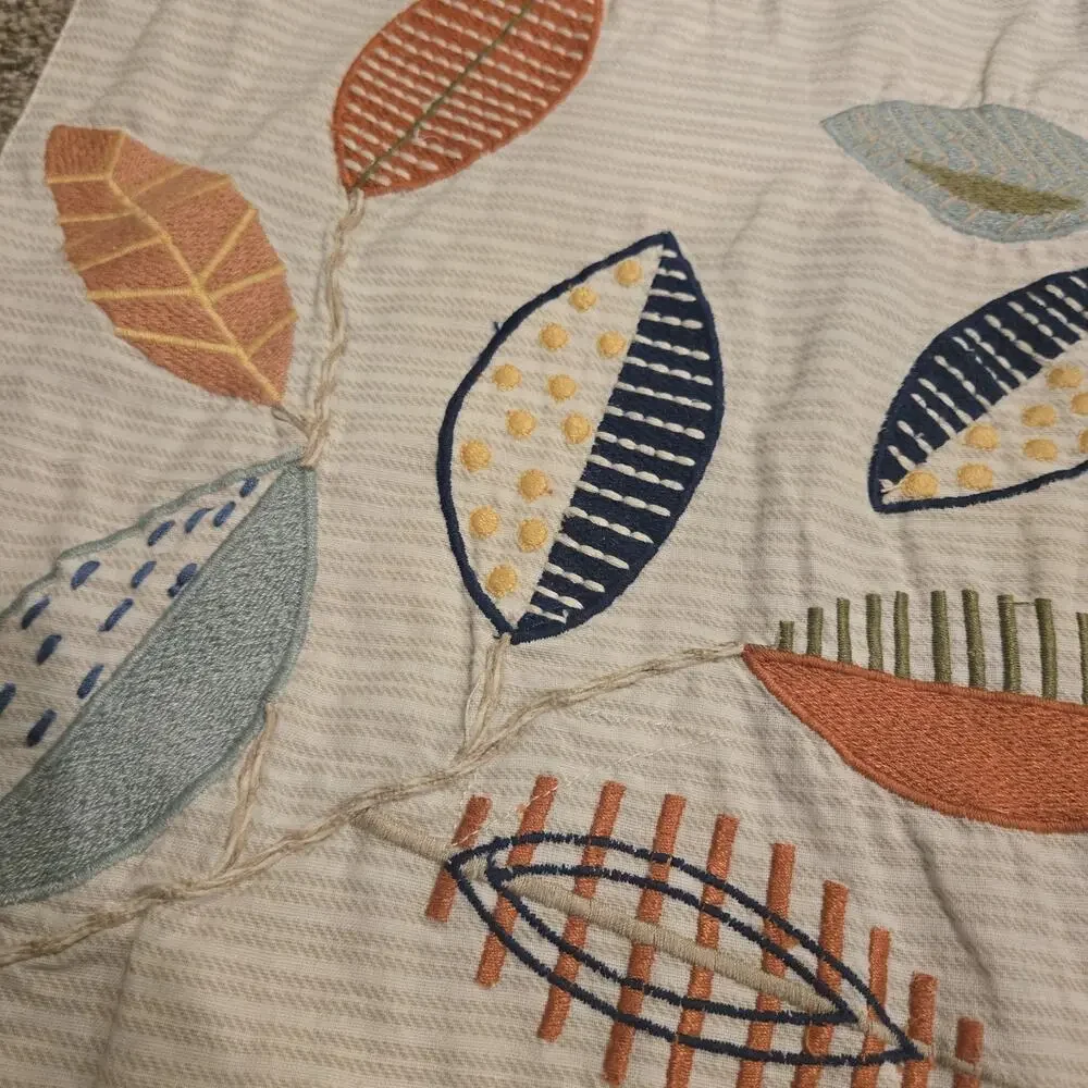 Pier 1 Imports Embroidered Leaves Table Runner 12